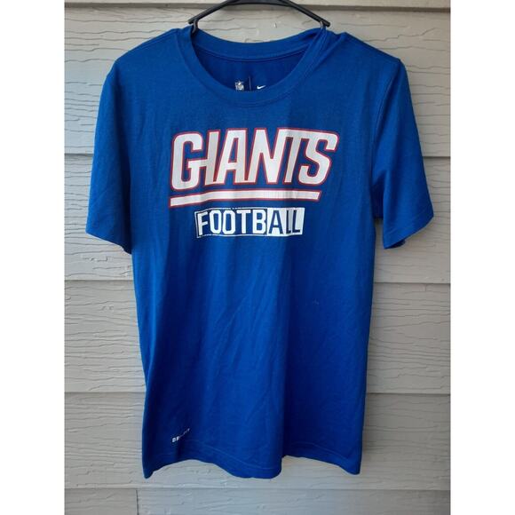 NFL Nike Dri-Fit Athletic Giants Football T-Shirt Mens Small Blue Short Sleeve - Picture 1 of 8